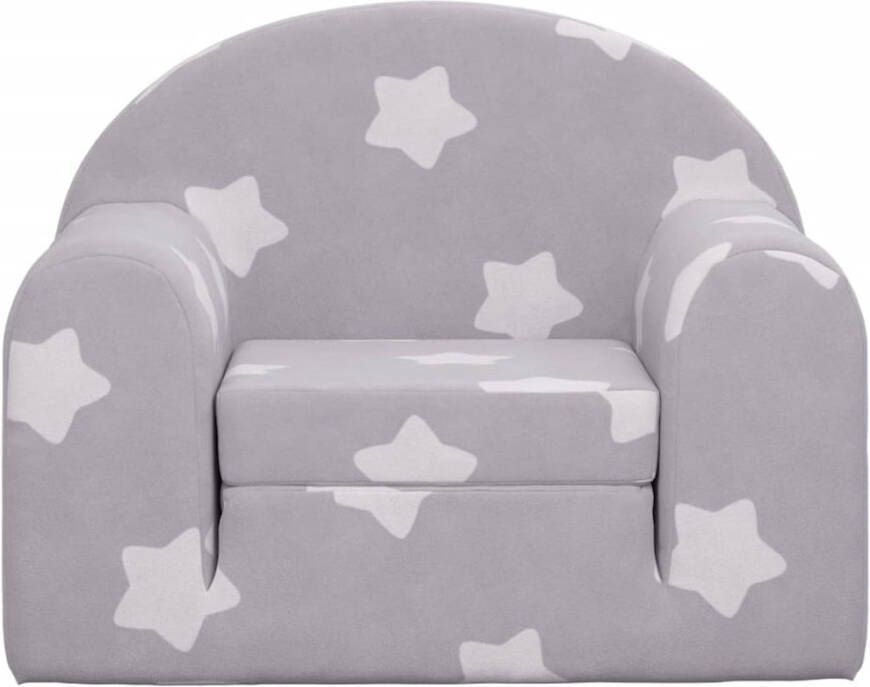 VIDAXL Kinderslaapbank met sterren zacht pluche lichtgrijs