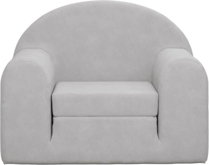 VIDAXL Kinderslaapbank zacht pluche lichtgrijs