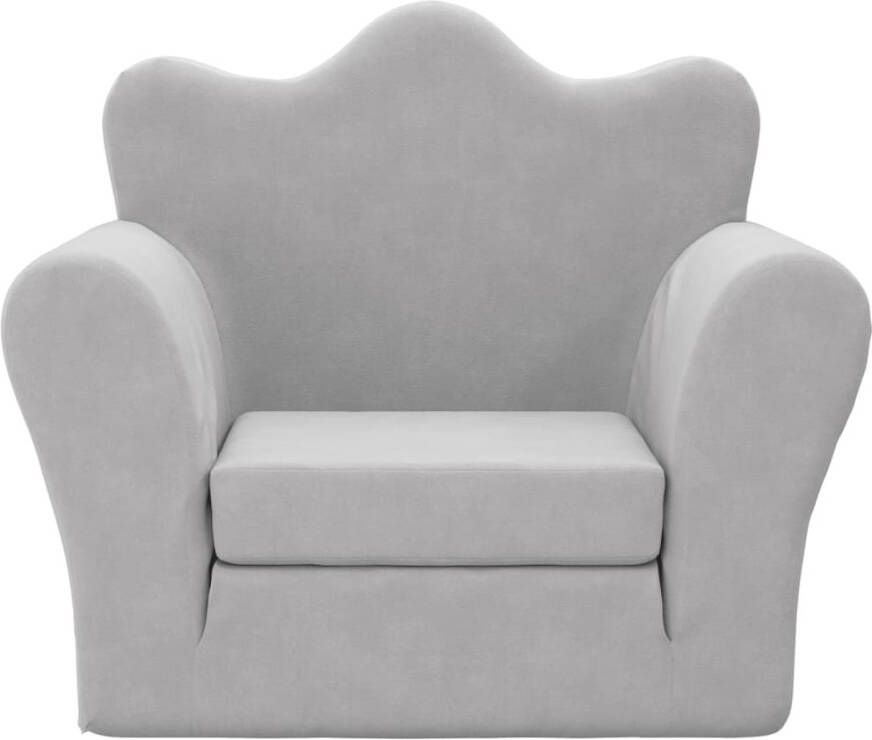 VIDAXL Kinderslaapbank zacht pluche lichtgrijs