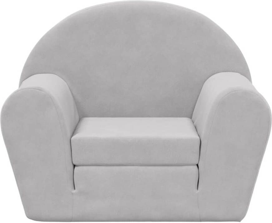 VIDAXL Kinderslaapbank zacht pluche lichtgrijs