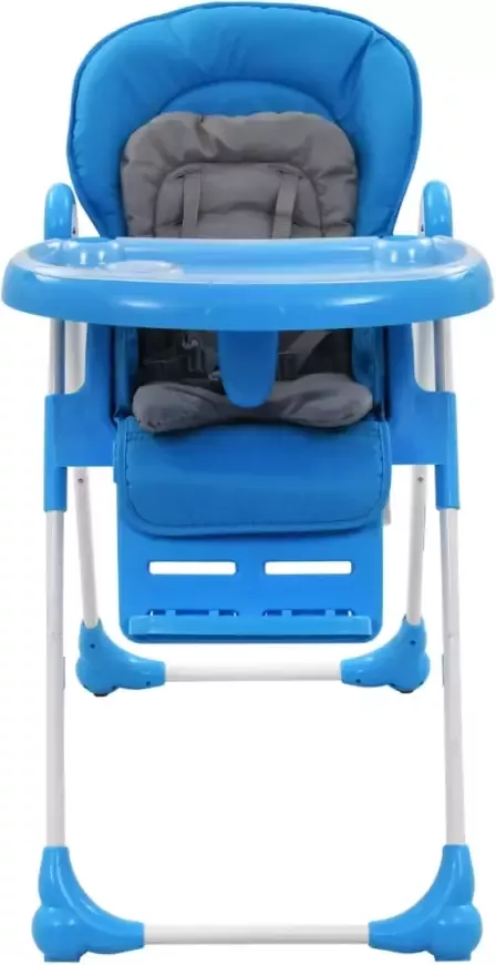 VIDAXL Kinderstoel hoog blauw en grijs
