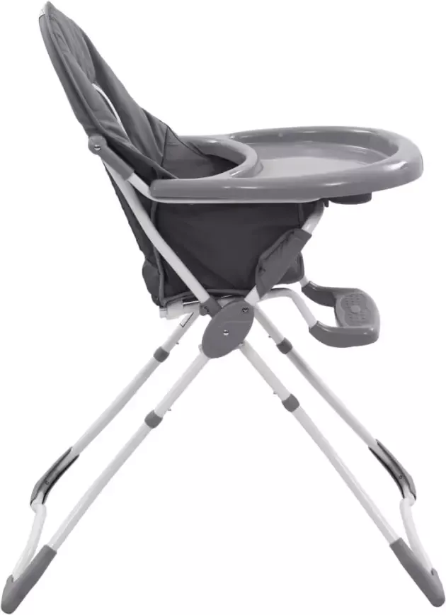 VIDAXL Kinderstoel hoog grijs en wit - Foto 2