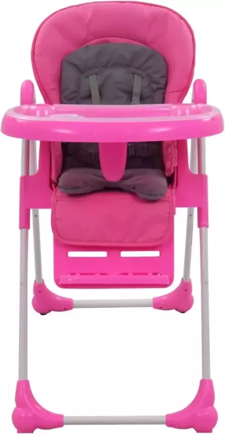VIDAXL Kinderstoel hoog roze en grijs