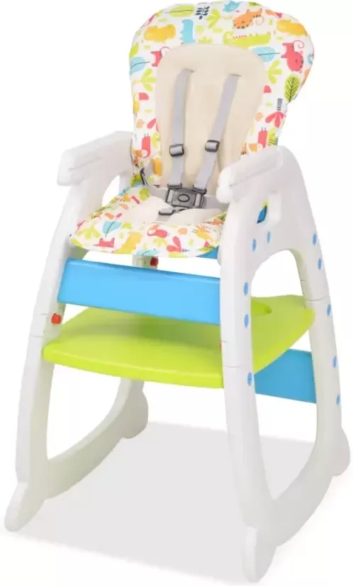 VIDAXL Kinderstoel met blad 3-in-1 verstelbaar blauw en groen - Foto 3