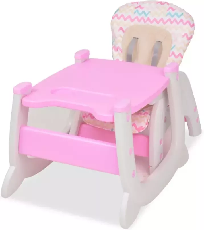 VIDAXL Kinderstoel met blad 3-in-1 verstelbaar roze