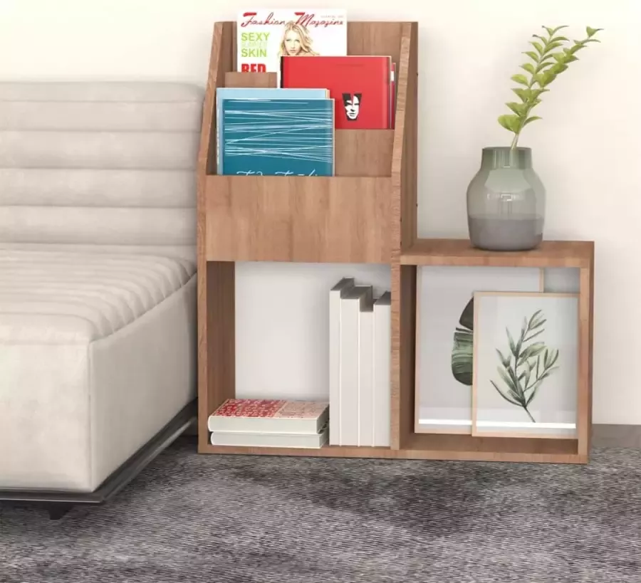 VIDAXL Kindertijdschriftenrek 71x30x78 5 cm bewerkt hout sonoma eiken