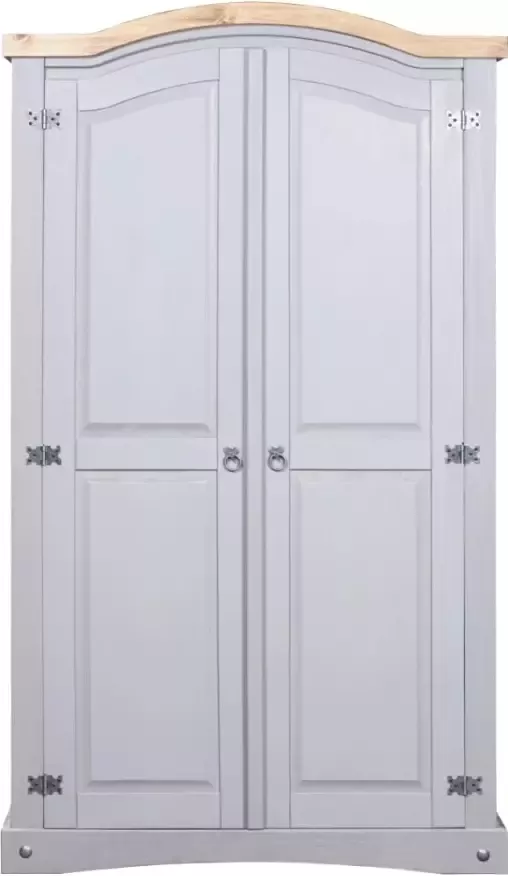 VidaXL -Kledingkast-2-deuren-Mexicaans-grenenhout-Corona-stijl-grijs - Foto 5