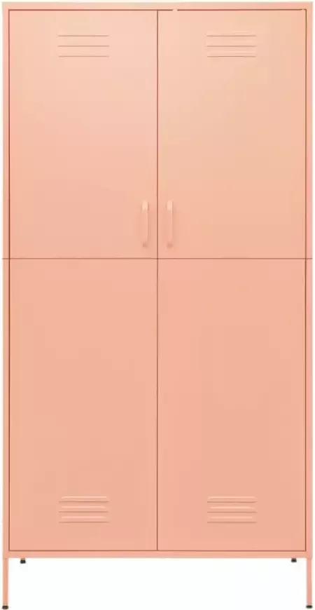 VIDAXL Kledingkast 90x50x180 cm staal roze