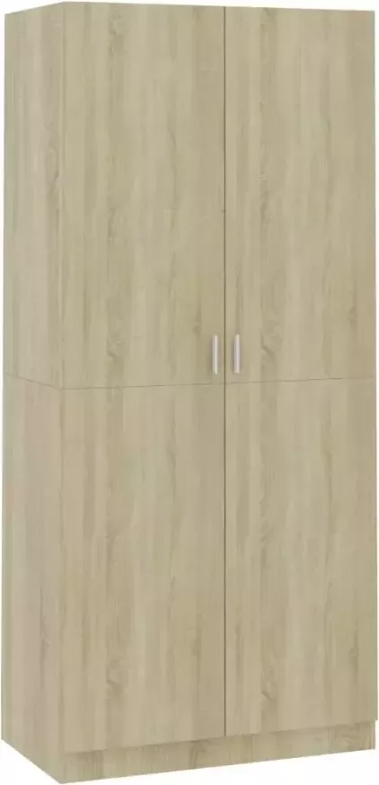 VIDAXL Kledingkast 90x52x200 cm bewerkt hout sonoma eikenkleurig