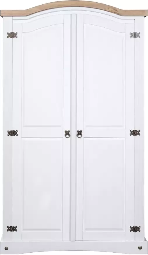 Vida XL Kledingkast met 2 deuren Mexicaans grenenhout Corona-stijl wit SKU: V282620 - Foto 5