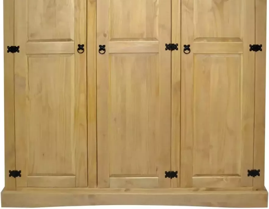 VidaXL -Kledingkast-Mexicaans-grenenhout-Corona-stijl-3-deuren - Foto 6