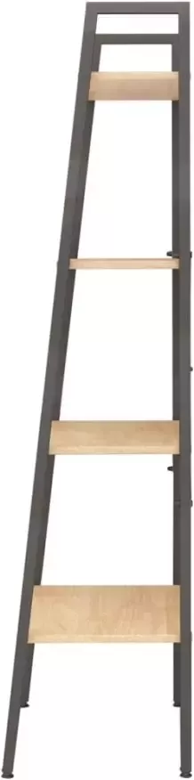 VidaXL -Ladderrek-met-4-schappen-56x35x140-cm-lichtbruin-en-zwart - Foto 3