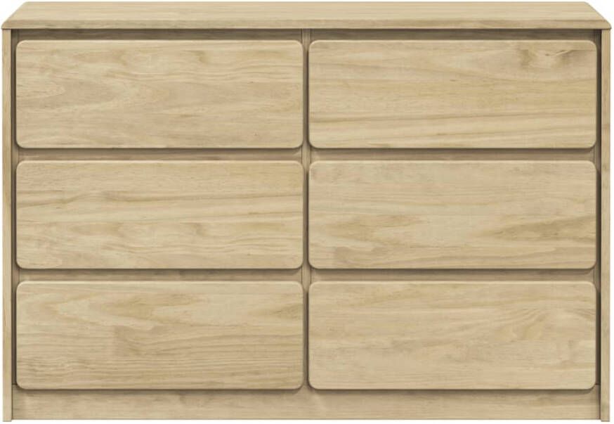 VidaXL Ladekast SAUDA 111x43x73 5 cm massief grenenhout eikenkleurig - Foto 4