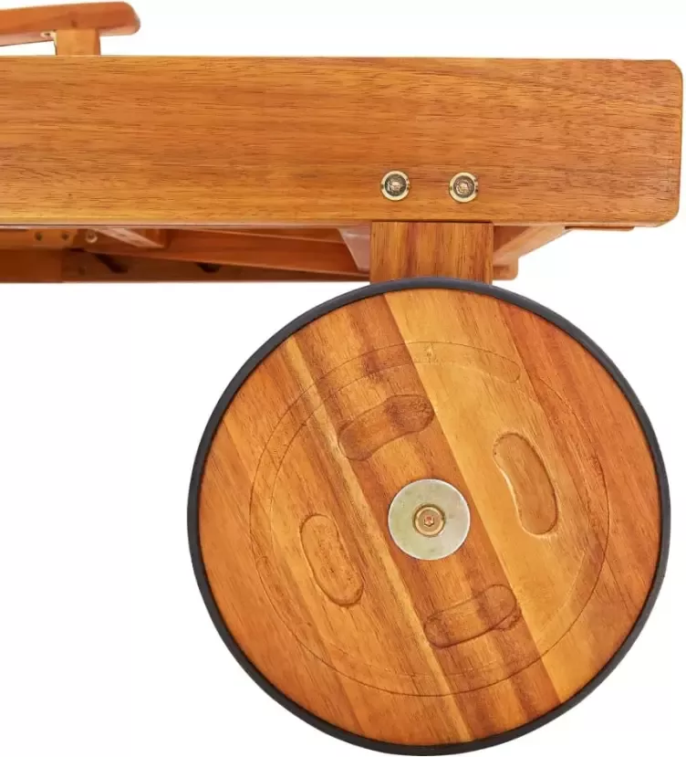 VidaXL Ligbed met kussen massief acaciahout