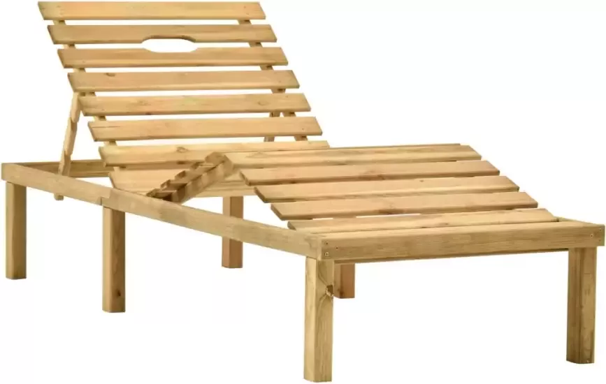 VIDAXL Ligbed met tafeltje en kussen geïmpregneerd grenenhout - Foto 2