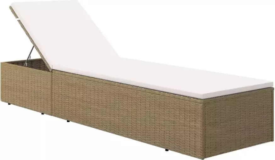 VIDAXL Ligbed poly rattan bruin en crèmewit