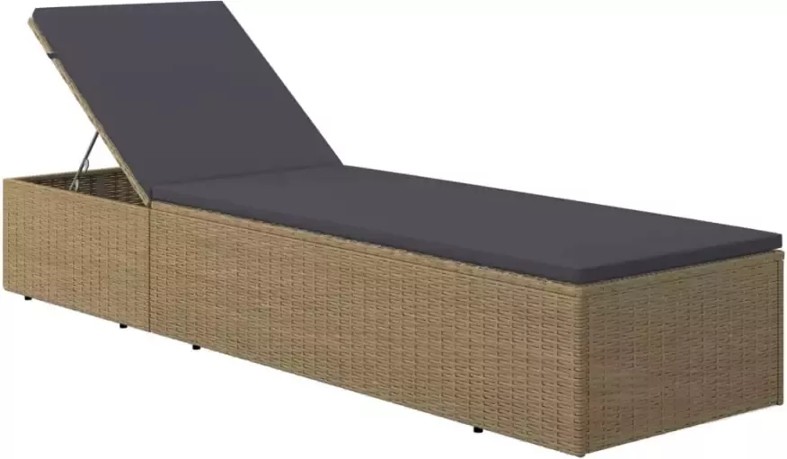 VIDAXL Ligbed poly rattan bruin en donkergrijs - Foto 2