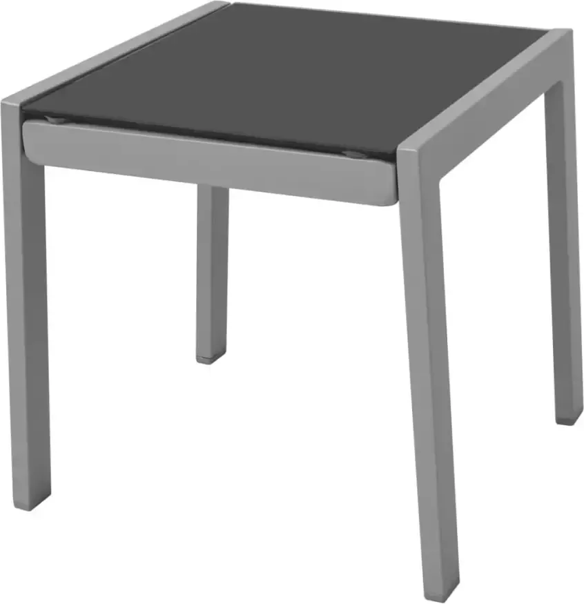 VIDAXL Ligbedden met tafel aluminium zwart - Foto 1