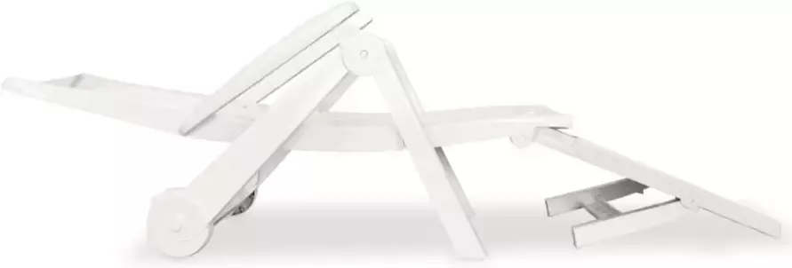 VIDAXL Ligstoel met voetsteun kunststof wit - Foto 3