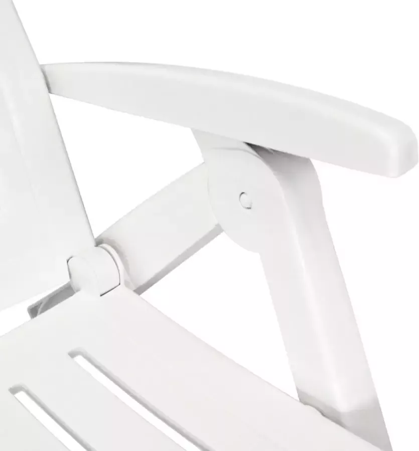 VIDAXL Ligstoel met voetsteun kunststof wit