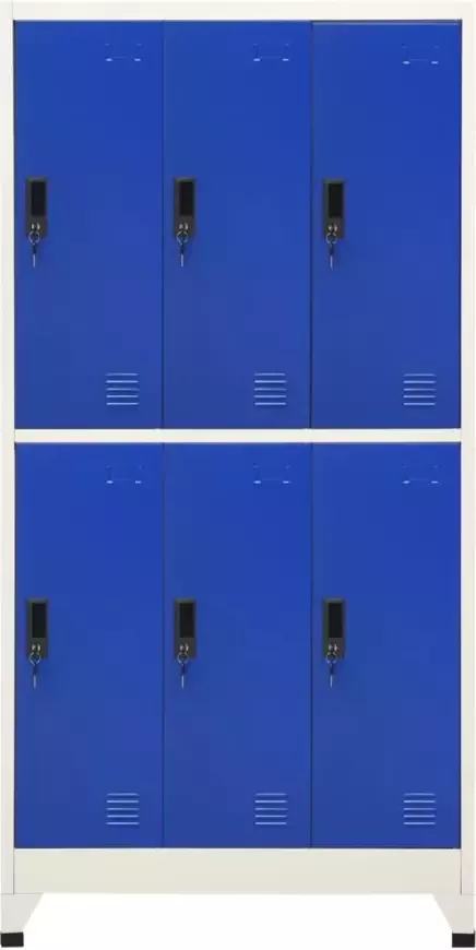 Vida XL Lockerkast 90x45x180 cm staal grijs en blauw SKU: V339802 - Foto 3