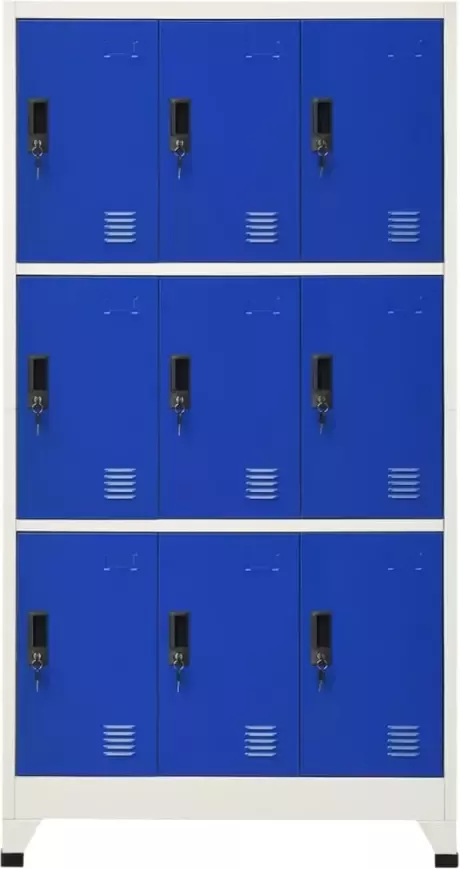 VidaXL -Lockerkast-90x45x180-cm-staal-grijs-en-blauw - Foto 5