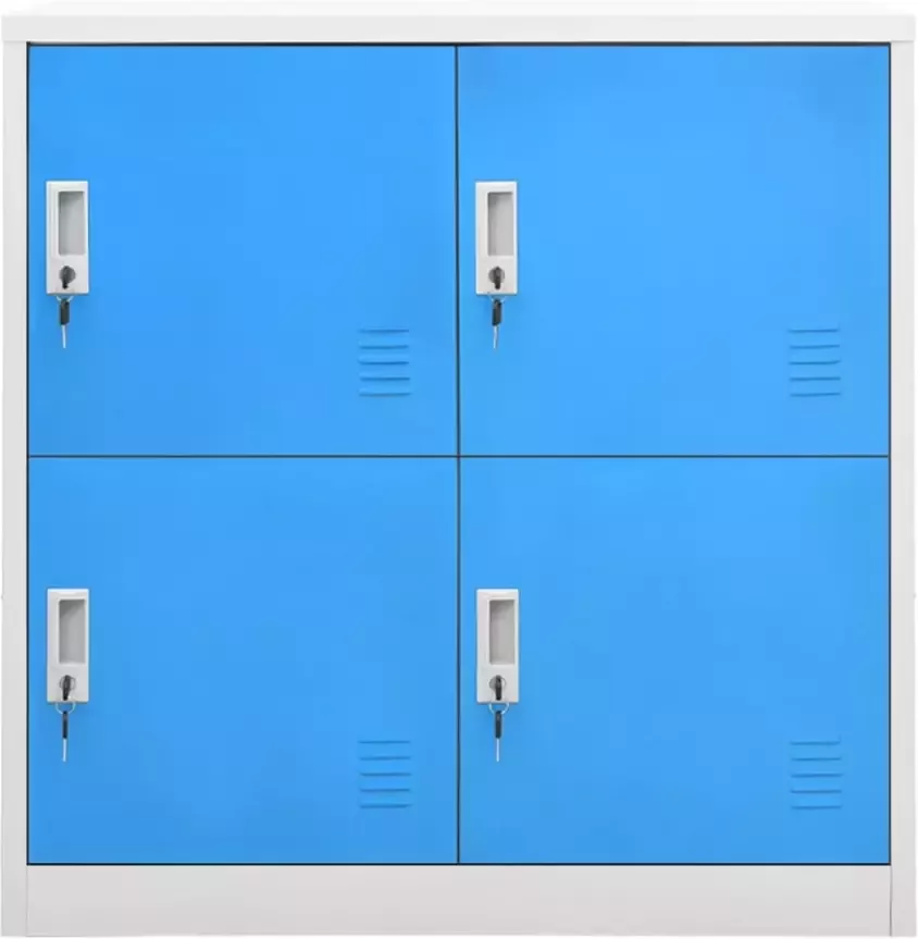 VidaXL -Lockerkast-90x45x92 5-cm-staal-lichtgrijs-en-blauw - Foto 1