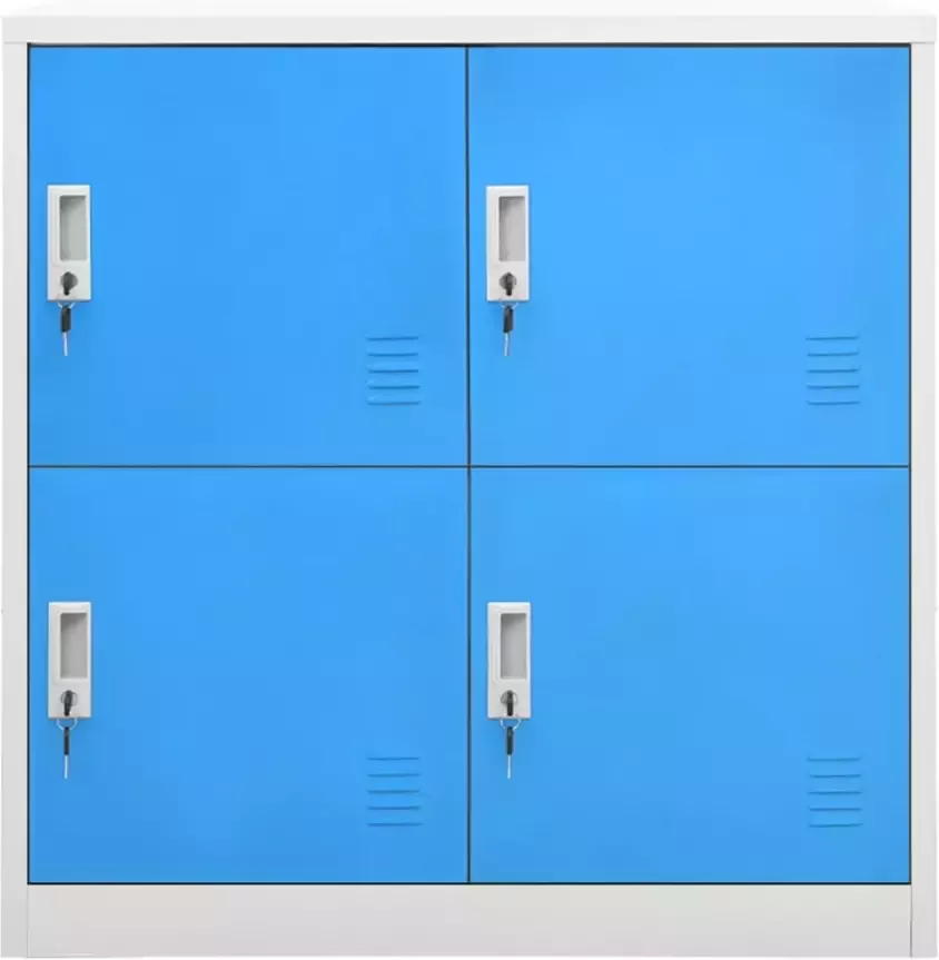 VidaXL -Lockerkasten-5-st-90x45x92 5-cm-staal-lichtgrijs-en-blauw - Foto 2