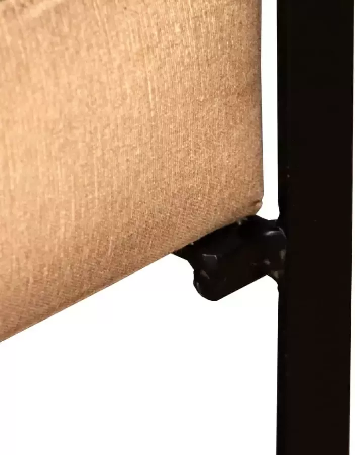 VIDAXL Loungestoel echt geitenleer en canvas bruin - Foto 2