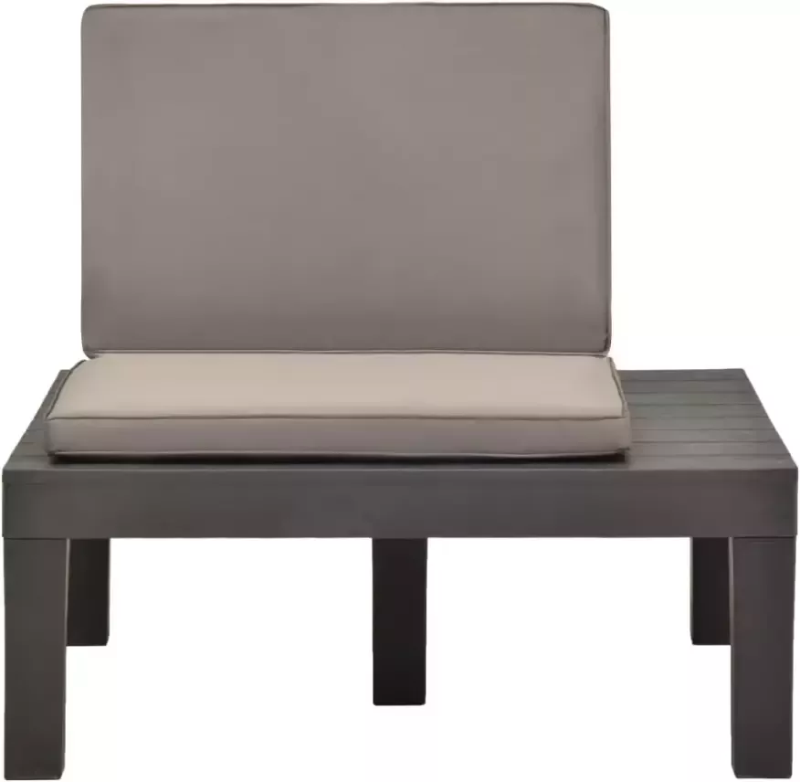 VIDAXL Loungestoel met kussen kunststof antraciet - Foto 1