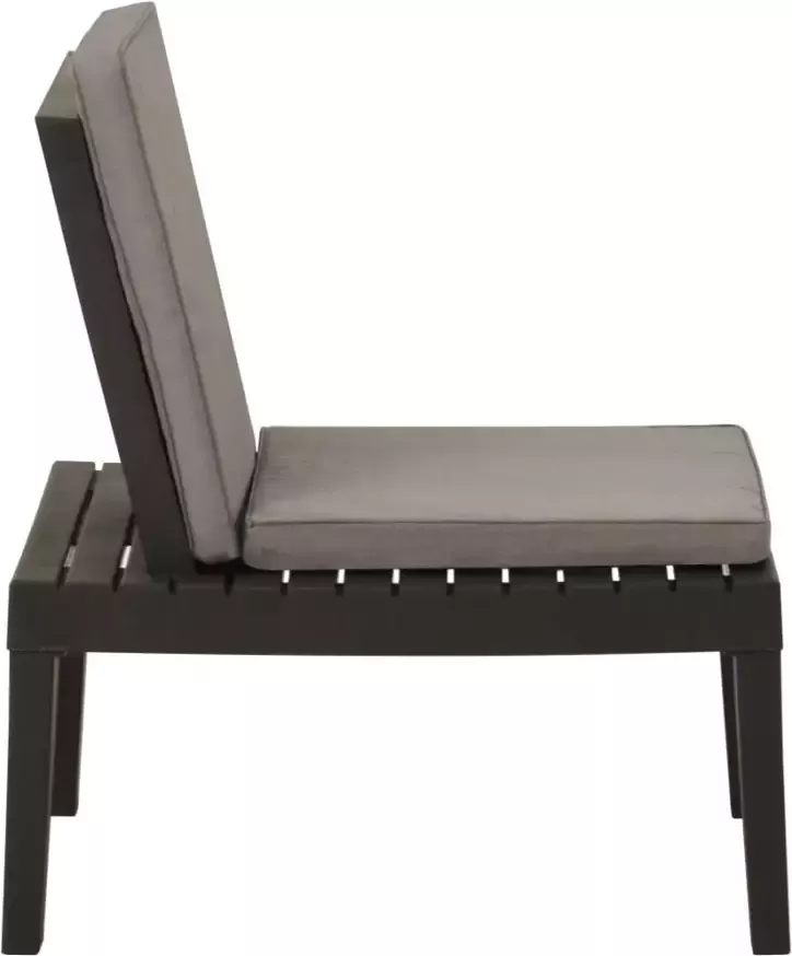 VIDAXL Loungestoel met kussen kunststof grijs - Foto 2