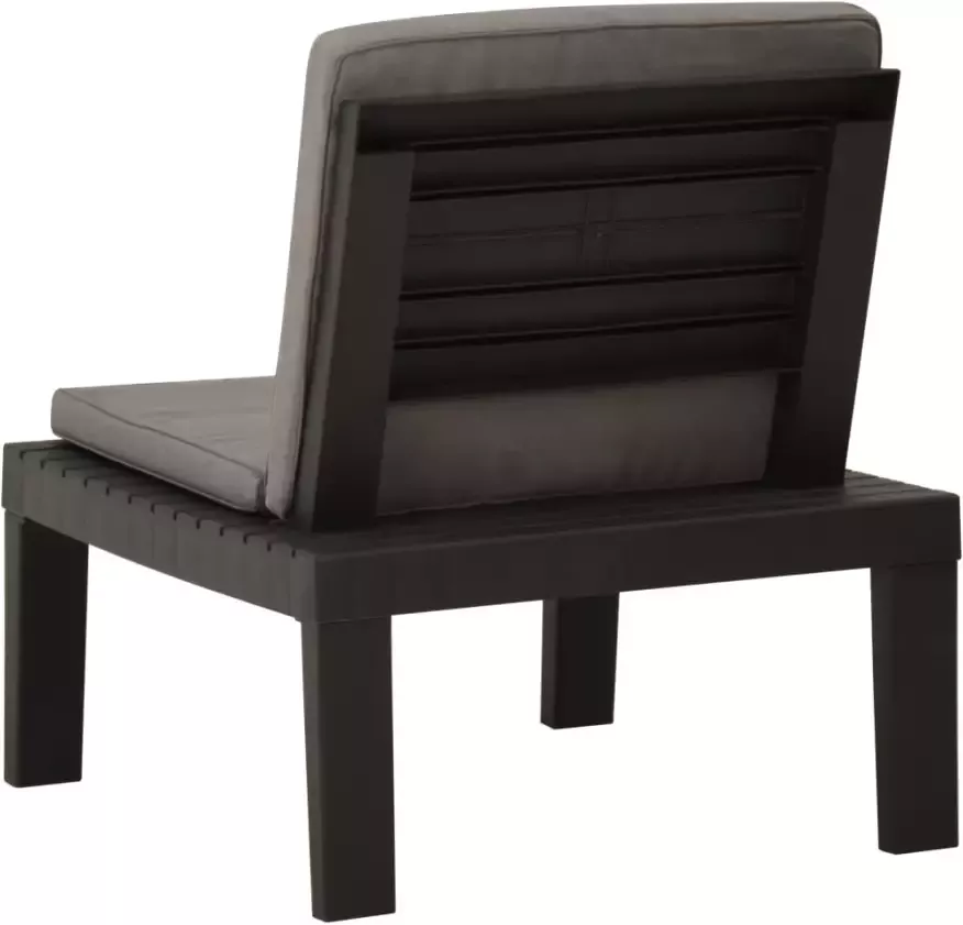 VIDAXL Loungestoel met kussen kunststof grijs - Foto 1