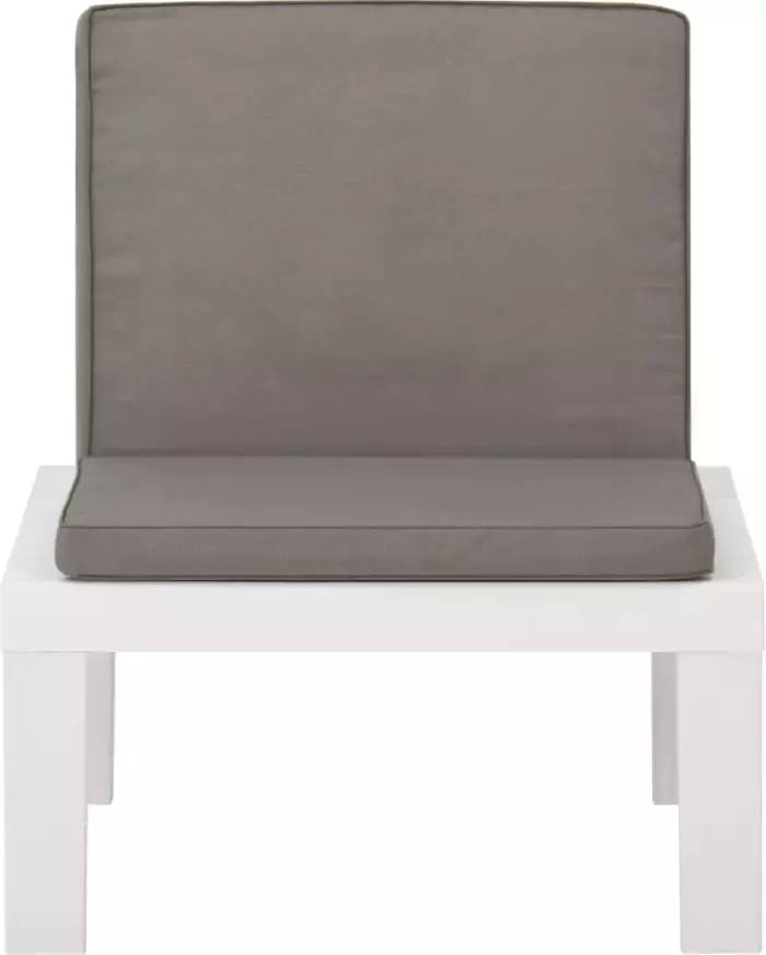 VIDAXL Loungestoel met kussen kunststof wit - Foto 3