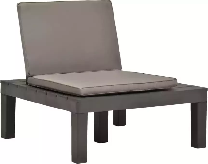 VIDAXL Loungestoelen 2 st met kussens kunststof antraciet - Foto 3