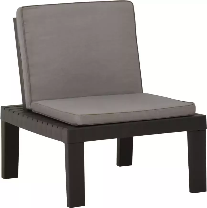 VIDAXL Loungestoelen 2 st met kussens kunststof grijs - Foto 1