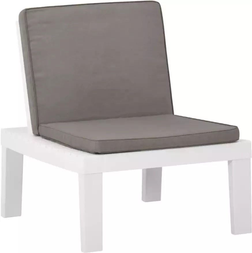 VIDAXL Loungestoelen 2 st met kussens kunststof wit - Foto 1