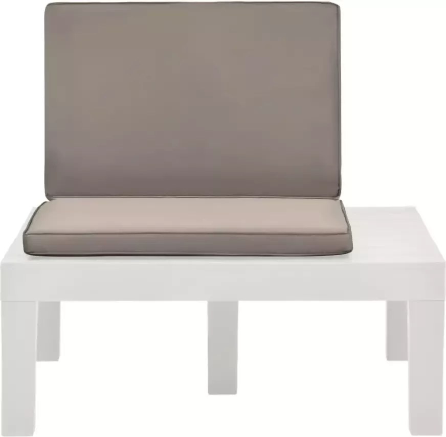 VIDAXL Loungestoelen 4 st met kussens kunststof wit