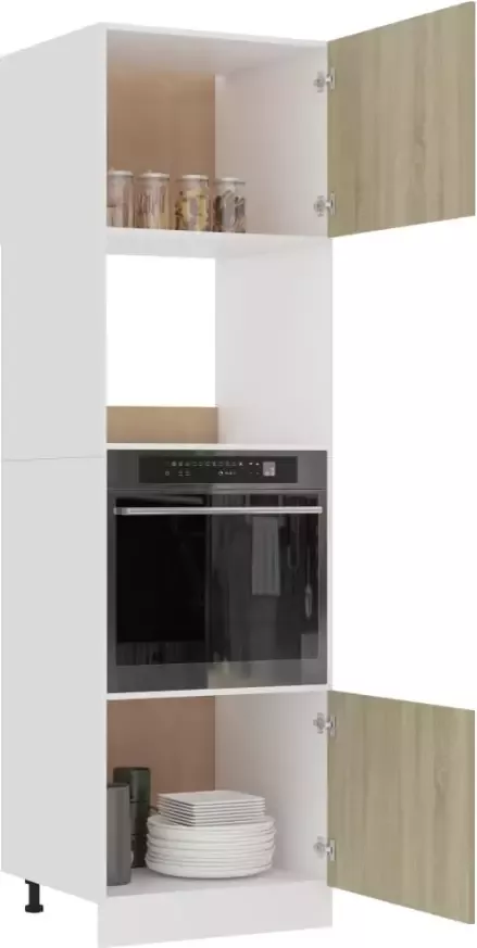 VidaXL -Magnetronkast-60x57x207-cm-bewerkt-hout-sonoma-eikenkleurig - Foto 5