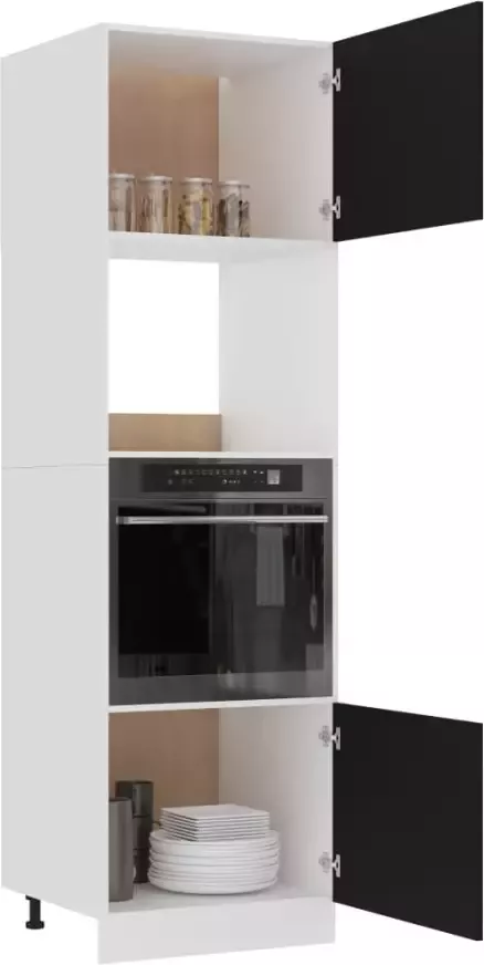 VidaXL Magnetronkast Lyon 60x57x207 cm bewerkt hout zwart - Foto 2