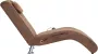 VidaXL Massage chaise longue met kussen kunstsuède bruin - Thumbnail 6