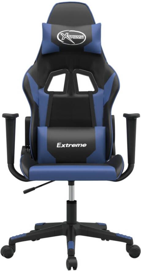 VidaXL -Massage-gamestoel-kunstleer-zwart-en-blauw - Foto 1