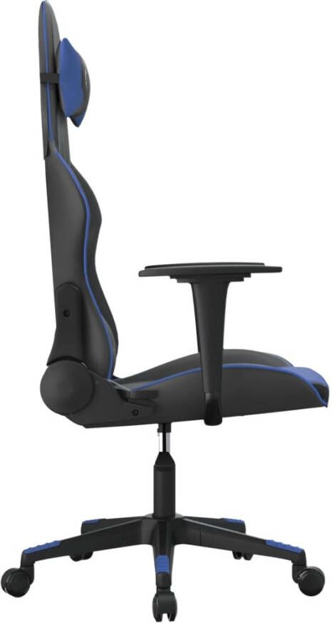 VidaXL -Massage-gamestoel-kunstleer-zwart-en-blauw - Foto 4