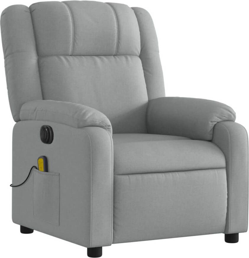 Vida XL Massagestoel elektrisch verstelbaar stof lichtgrijs SKU: V3205190 - Foto 2