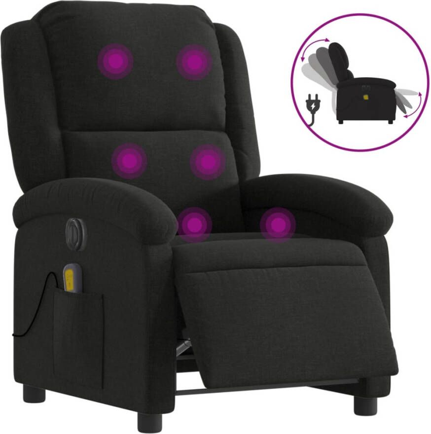 Vida XL Massagestoel elektrisch verstelbaar stof zwart SKU: V3204154 - Foto 1