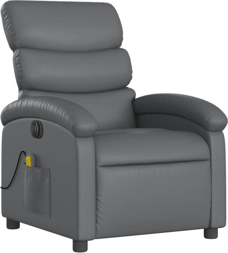 Vida XL Massagestoel verstelbaar elektrisch kunstleer grijs SKU: V3204036 - Foto 3