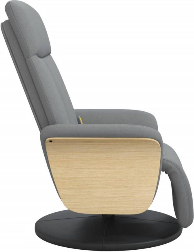 VIDAXL Massagestoel verstelbaar met voetensteun stof lichtgrijs - Foto 2