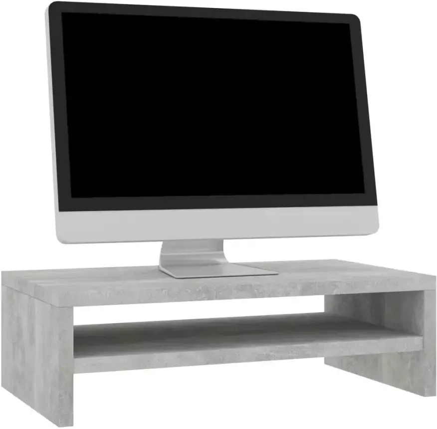 VidaXL -Monitorstandaard-42x24x13-cm-bewerkt-hout-betongrijs - Foto 4