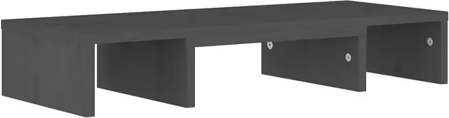 VidaXL -Monitorstandaard-60x24x10 5-cm-massief-grenenhout-grijs - Foto 5