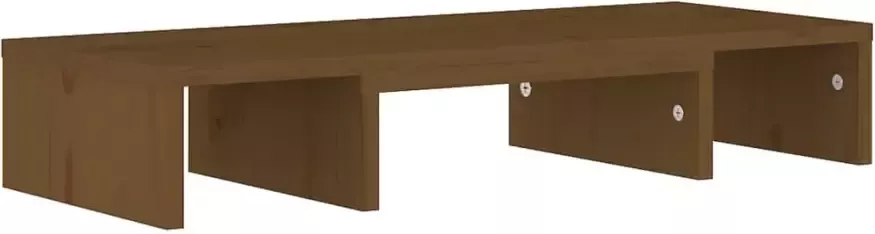 VidaXL -Monitorstandaard-60x24x10 5-cm-massief-grenenhout-honingbruin - Foto 4