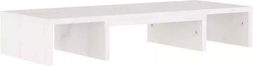 VidaXL -Monitorstandaard-60x24x10 5-cm-massief-grenenhout-wit - Foto 5
